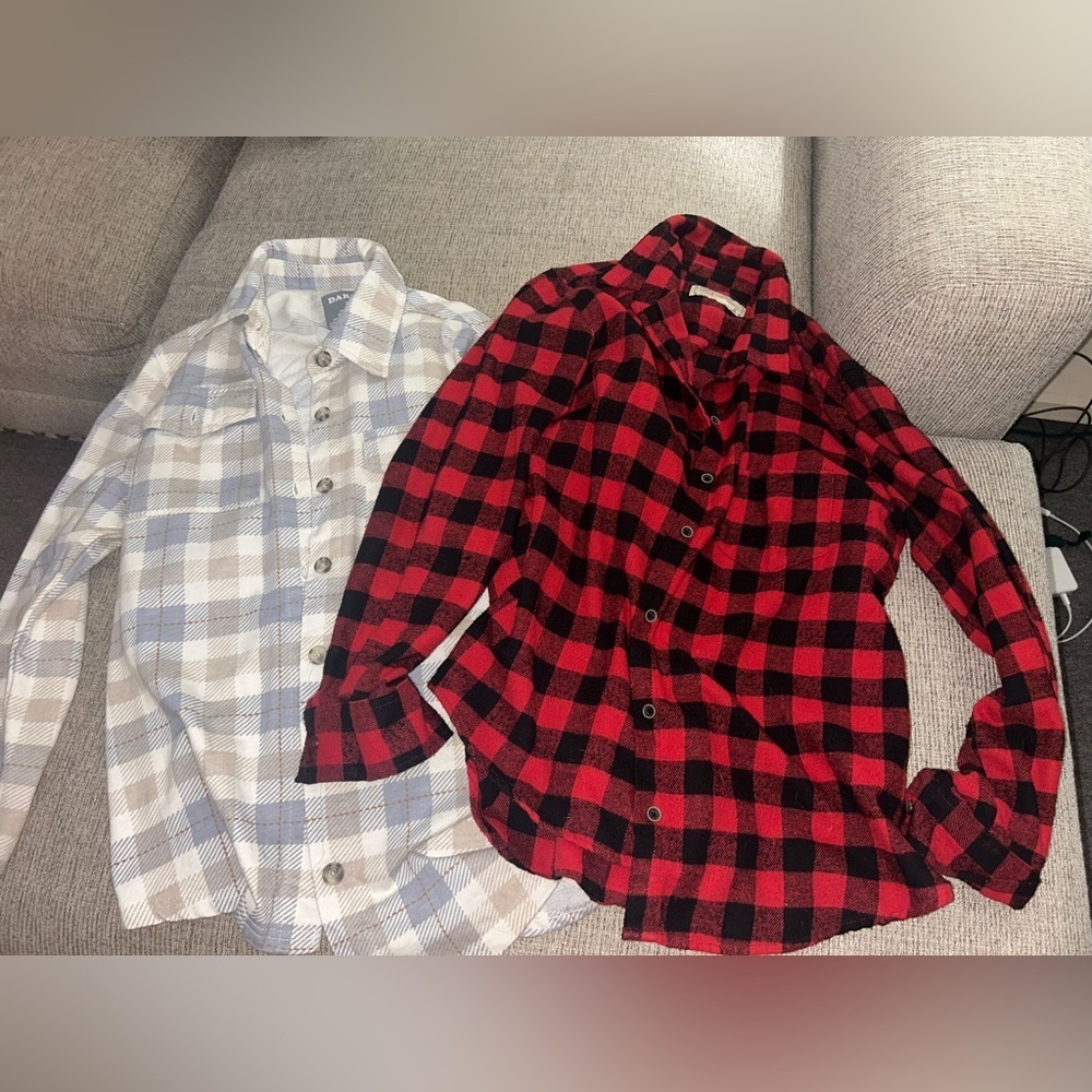 2 women’s button down shirts- perfect for the winter